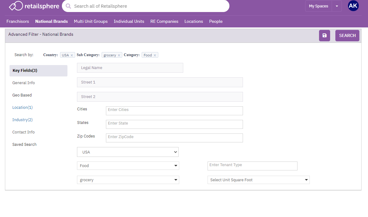 Retailsphere Retailer Search